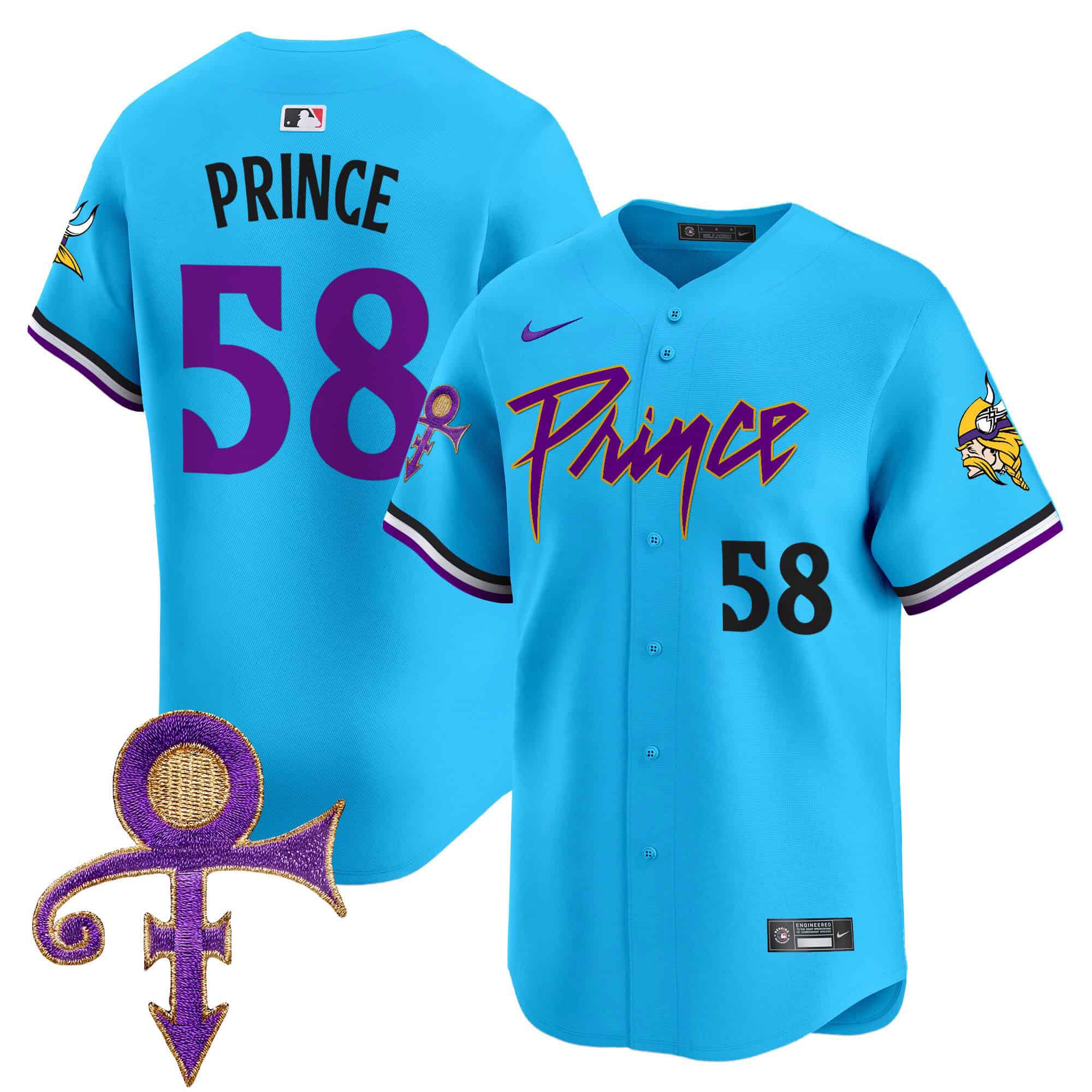 Men Minnesota Vikings 58 Prince Light Blue 2024 Nike Prince Patch Vapor Premier Limited NFL Jersey